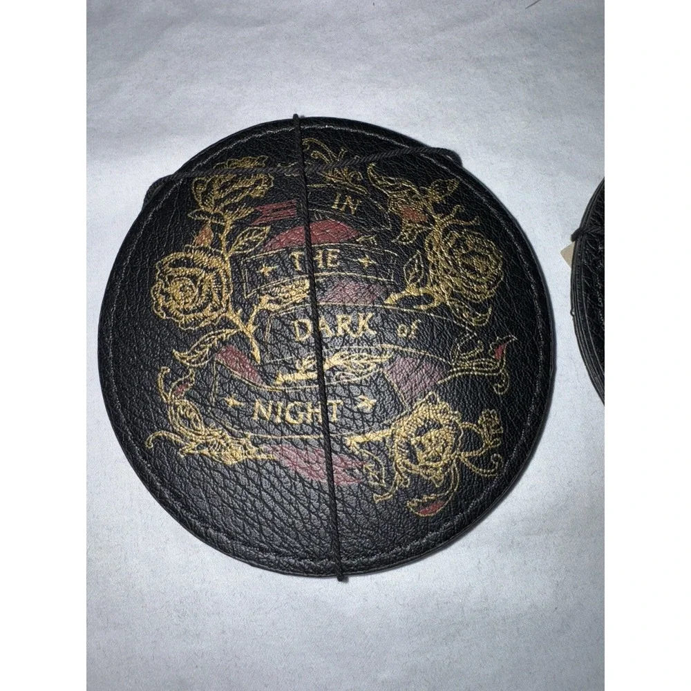 2 Target Threshold In The Dark Of Night Halloween Coasters Faux Leather 8 Total